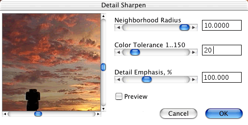 Detail Sharpener dialog