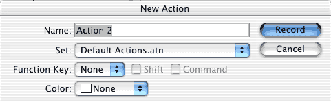| New Action Dialog |